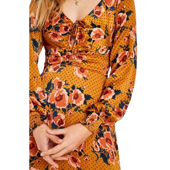 Free People Morning Light Floral Mini Dress Women’s XS Yellow Boho - Picture 4 of 13